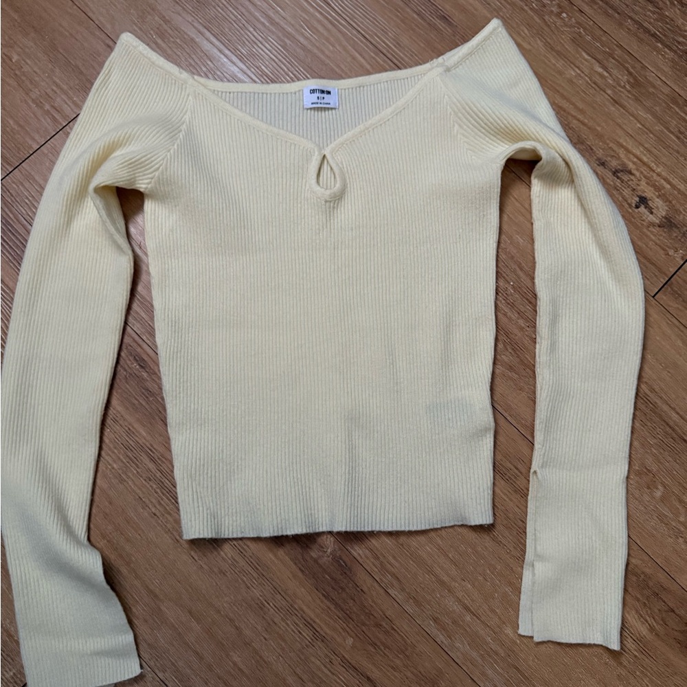Cotton On Cream Off-the-Shoulder Sweater